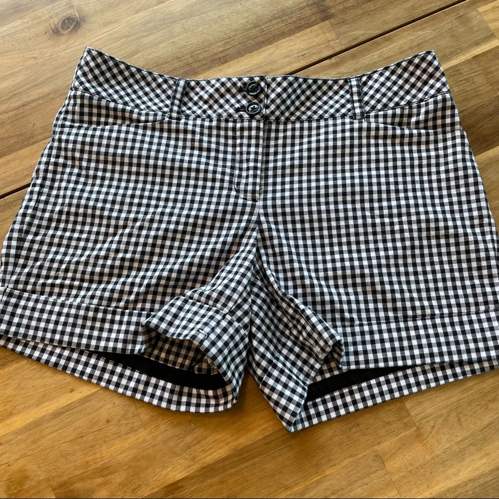 White House Black Market Checked Bermuda Shorts